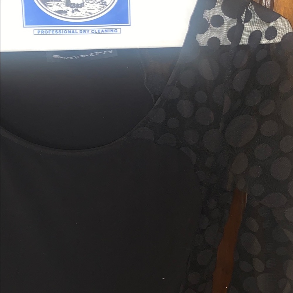 Sheer sleeve/side black dress